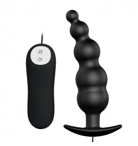 PRETTY LOVE Vibration Anal Pleasure Butt Plug (Black)